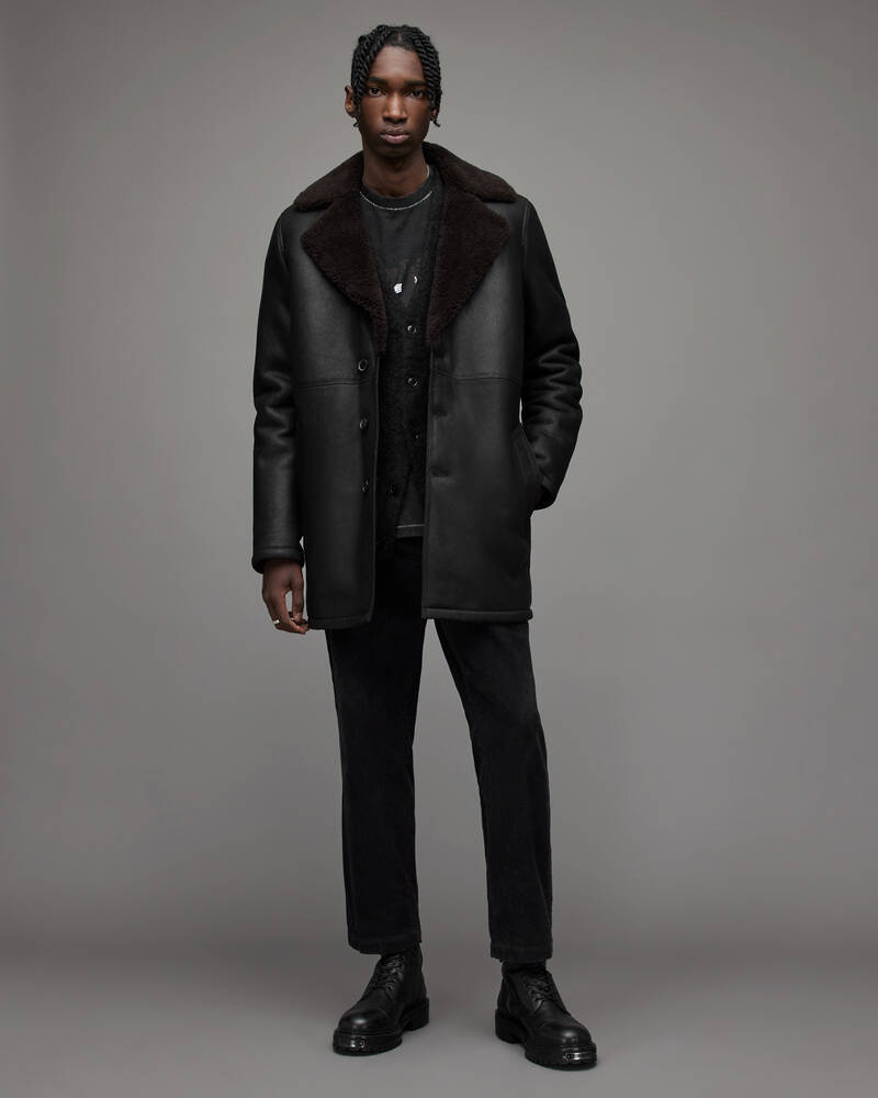 Allsaints Kingsley Shearling Jacka Herr Svarta | SE.ML062X-5