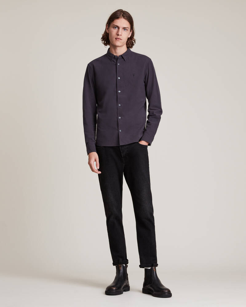 Allsaints Lovell Ramskull Shirt Skjorta Herr Svarta | SE.MS261U-162