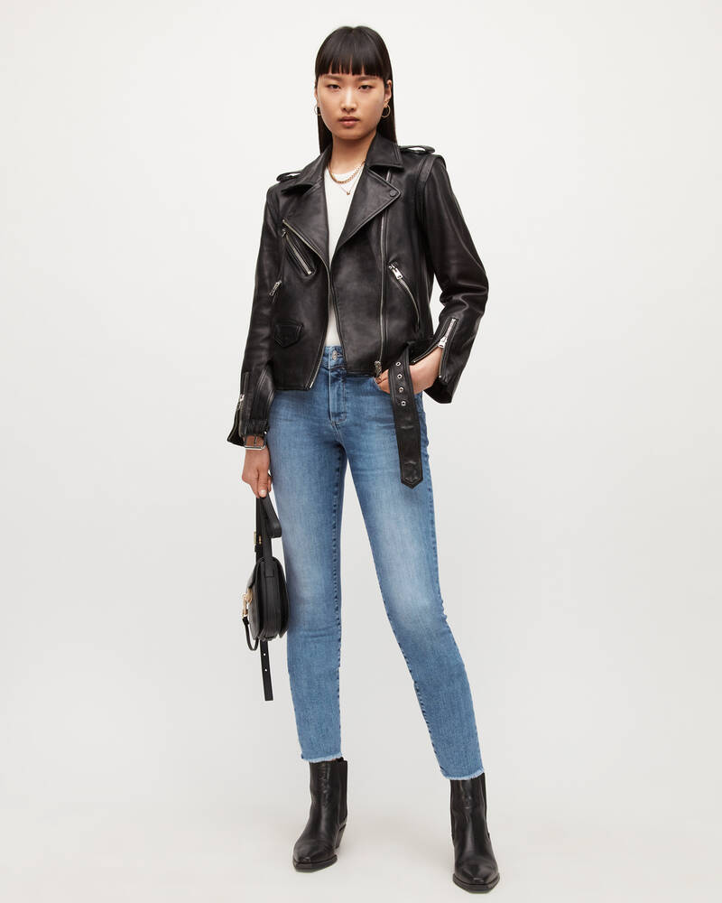 Allsaints Miller Mid Rise Size Me Mager Jeans Dam Blå | SE.WE010W-3971