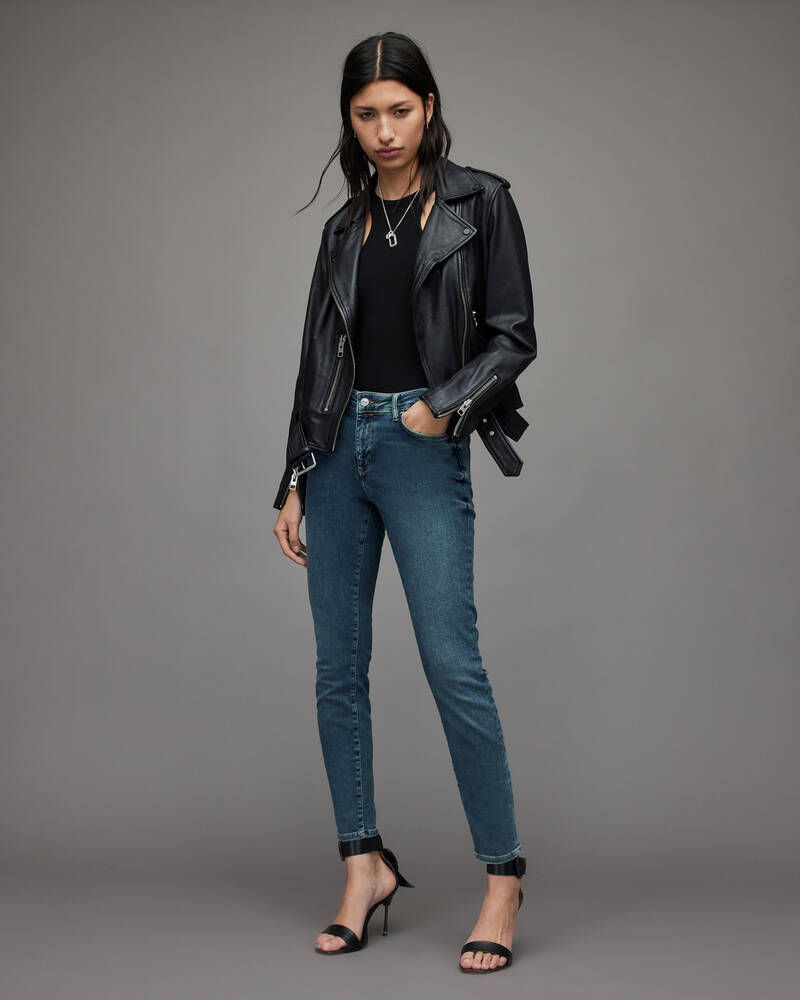 Allsaints Miller Mid Rise Size Me Mager Jeans Dam Blå | SE.WE623V-6328