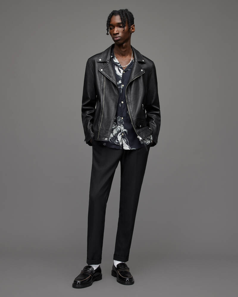 Allsaints Milo Läder Biker Jacka Herr Svarta | SE.ML025N-5