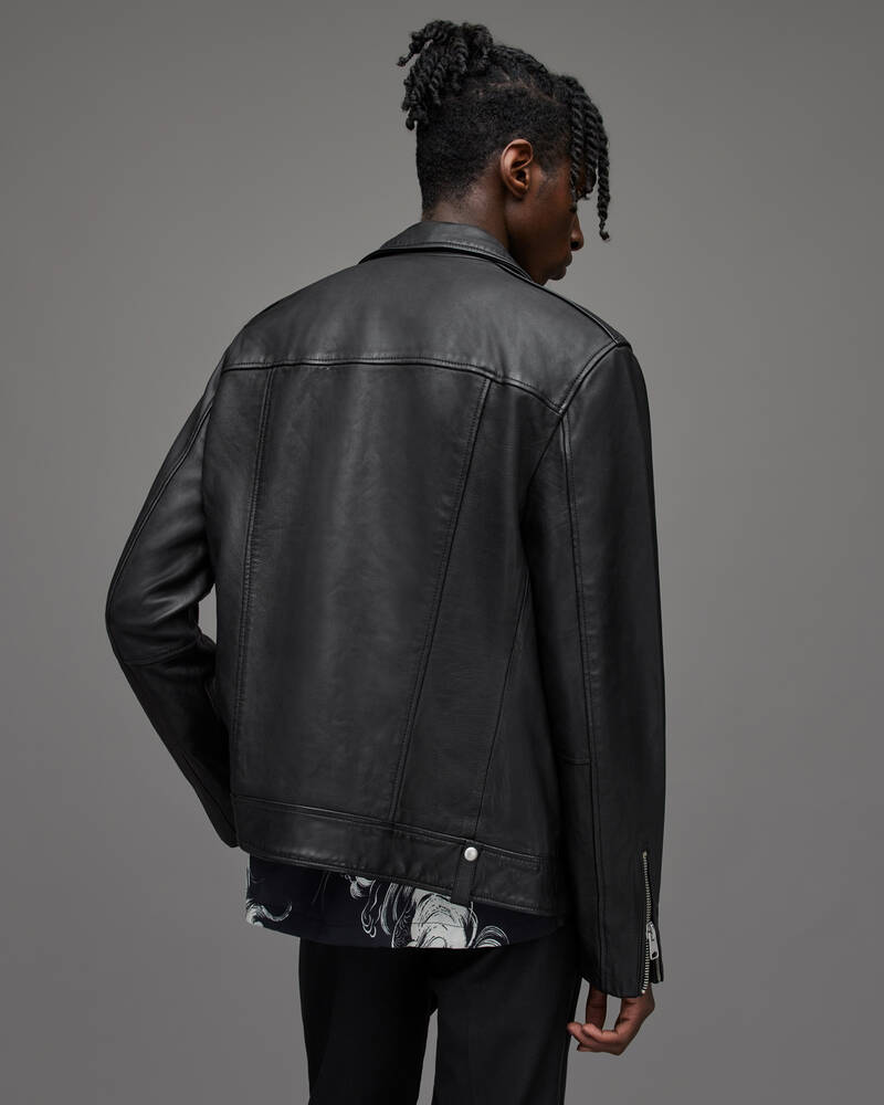 Allsaints Milo Läder Biker Jacka Herr Svarta | SE.ML025N-5