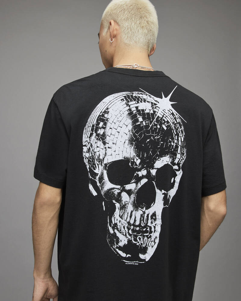 Allsaints Mirrorskull Crew T-shirt Herr Svarta | SE.MG214X-451