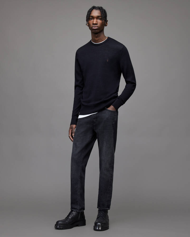 Allsaints Mode Merino Crew Jumper Stickat Herr Marinblå | SE.MK129D-3968