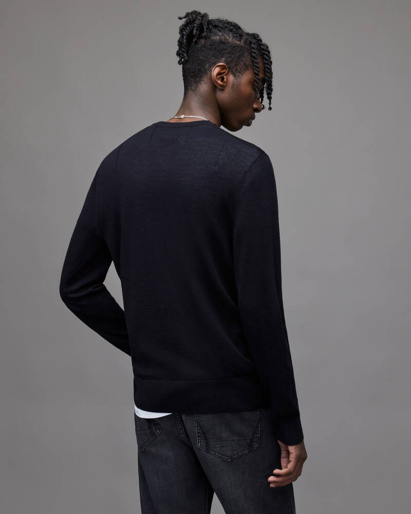 Allsaints Mode Merino Crew Jumper Stickat Herr Marinblå | SE.MK129D-3968