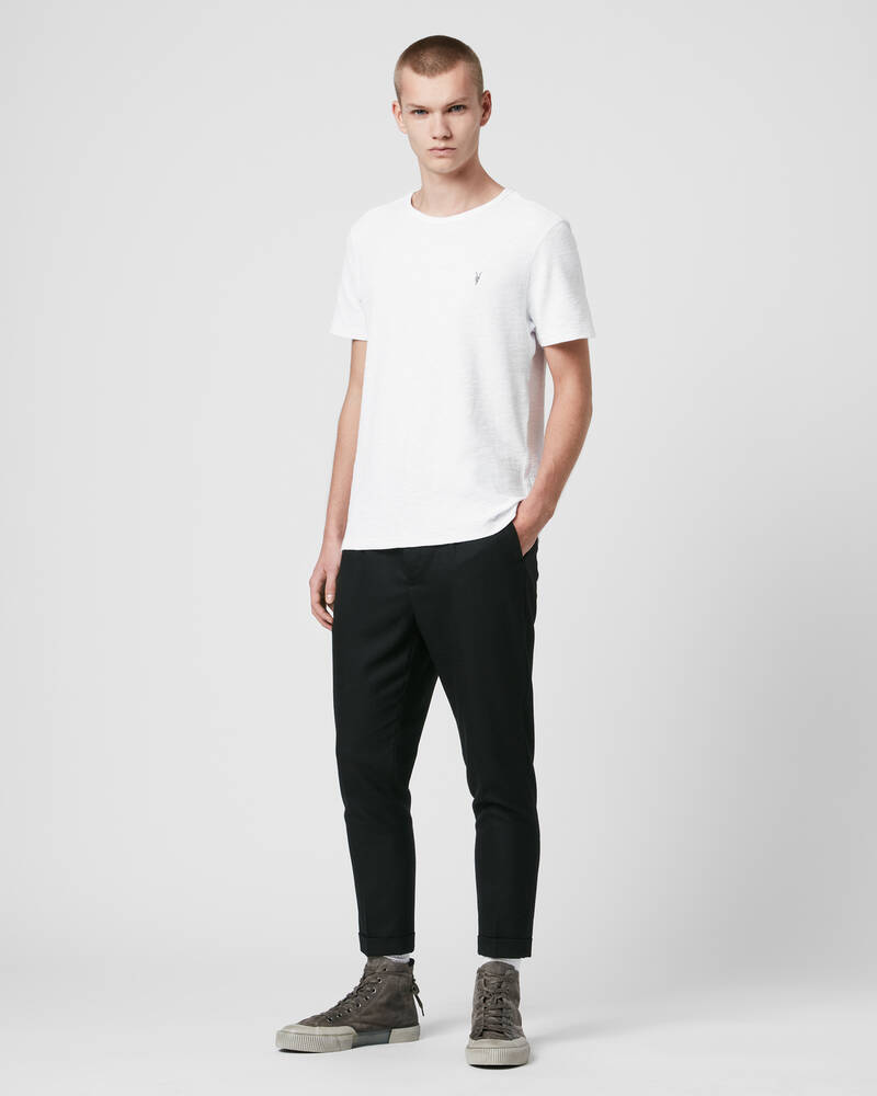 Allsaints Muse Korta Sleeve Crew T-shirt Herr Vita | SE.MD020R-437