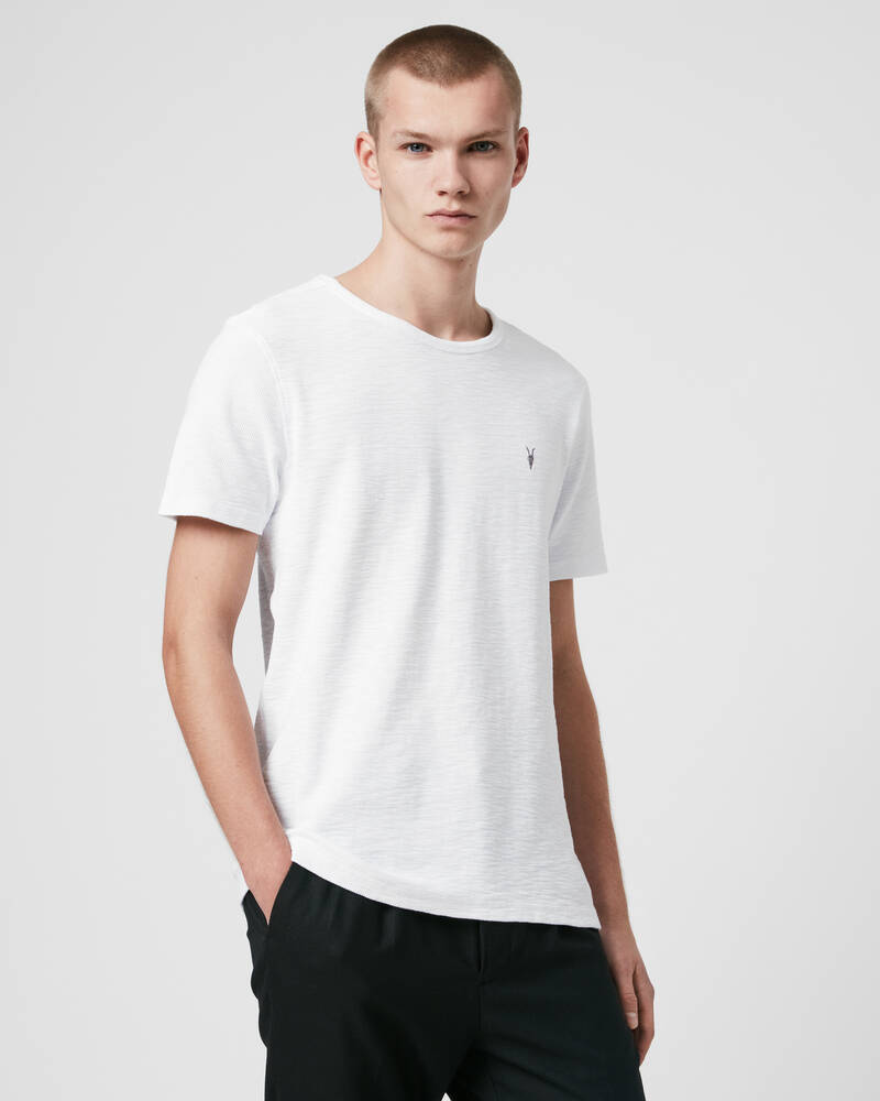 Allsaints Muse Korta Sleeve Crew T-shirt Herr Vita | SE.MD020R-437