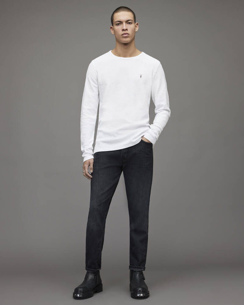 Allsaints Muse Long Sleeve Crew T-shirt Herr Vita | SE.MD021R-437