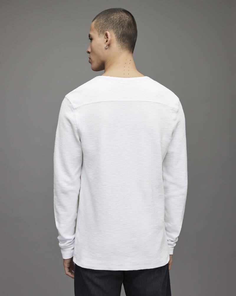 Allsaints Muse Long Sleeve Crew T-shirt Herr Vita | SE.MD021R-437