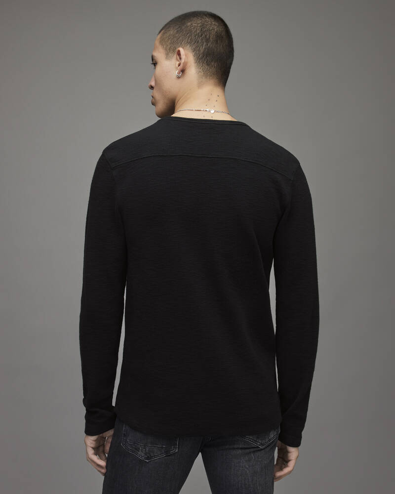 Allsaints Muse Long Sleeve Crew T-shirt Herr Svarta | SE.MD021R-451