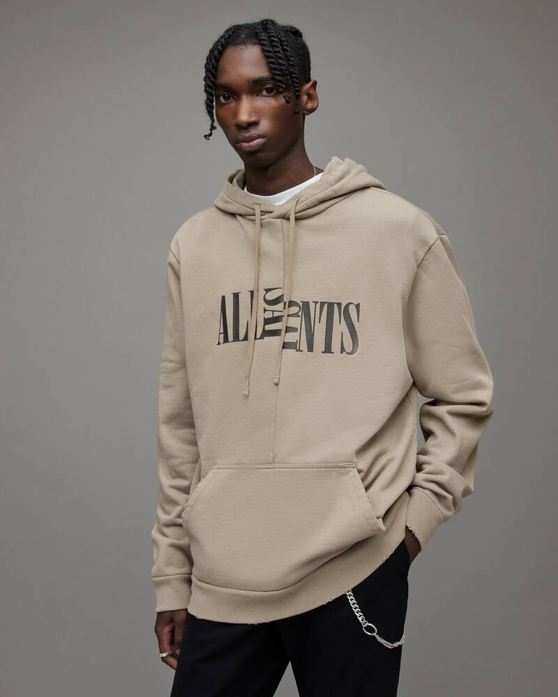 Allsaints Nico Pullover Hoodie Herr Gröna | SE.MG347X-8056