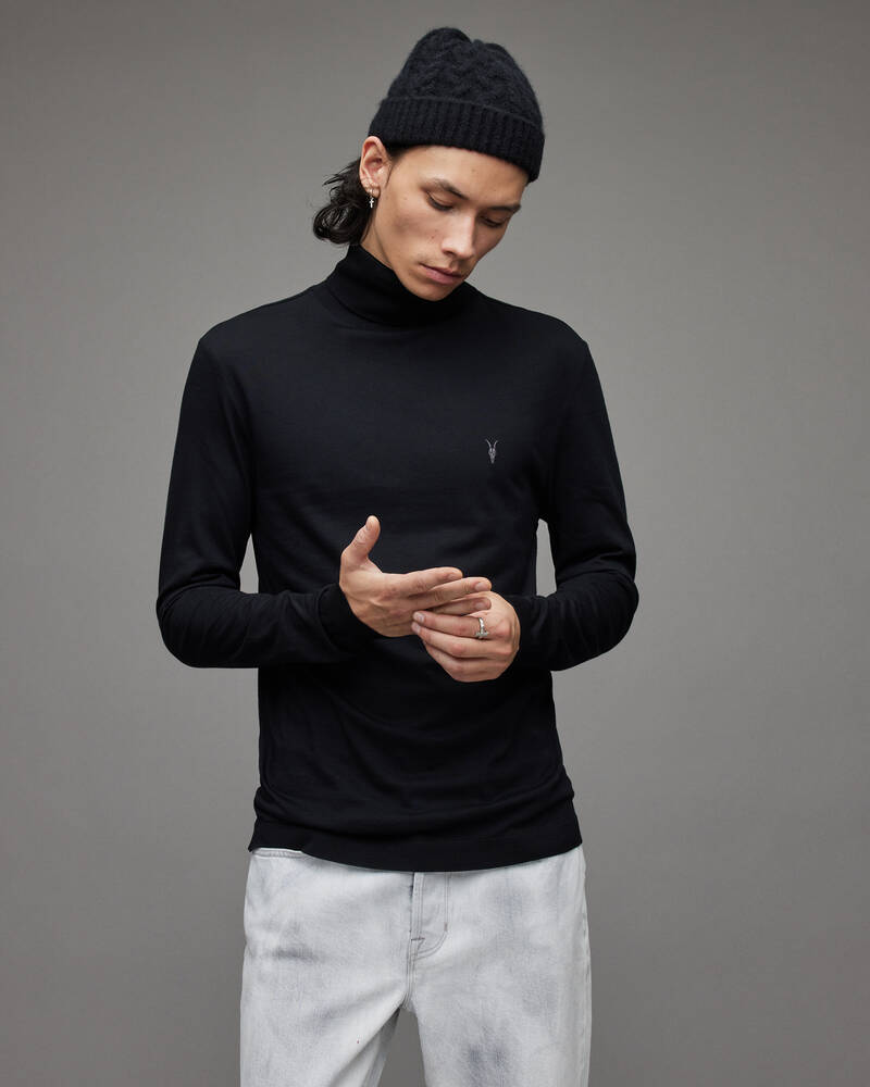 Allsaints Parlour Roll Neck T-shirt Herr Svarta | SE.MD006S-5