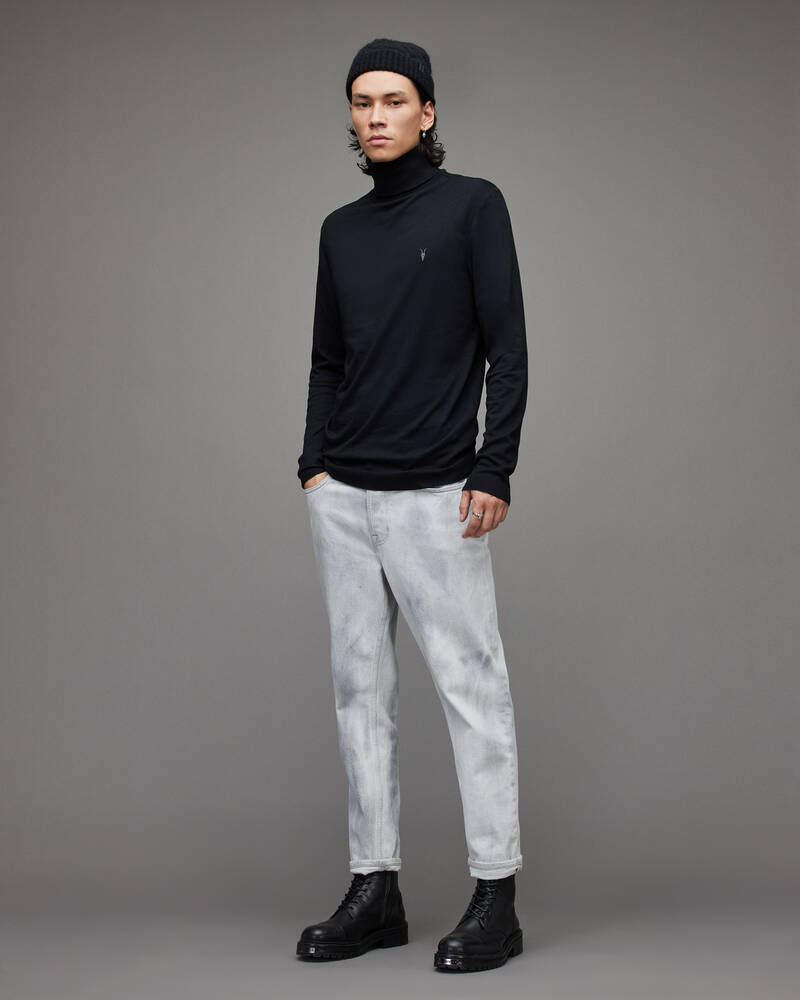 Allsaints Parlour Roll Neck T-shirt Herr Svarta | SE.MD006S-5