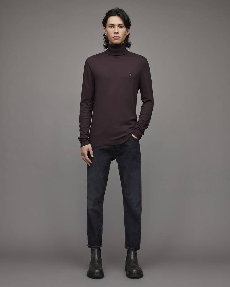 Allsaints Parlour Roll Neck T-shirt Herr Röda | SE.MD177X-7946