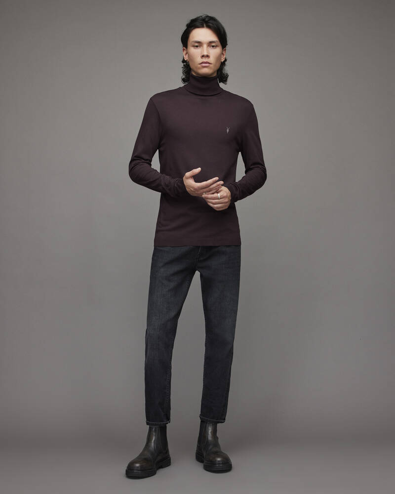 Allsaints Parlour Roll Neck T-shirt Herr Röda | SE.MD177X-7946