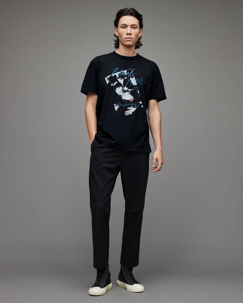 Allsaints Prima Crew T-shirt Herr Svarta | SE.MG049X-162