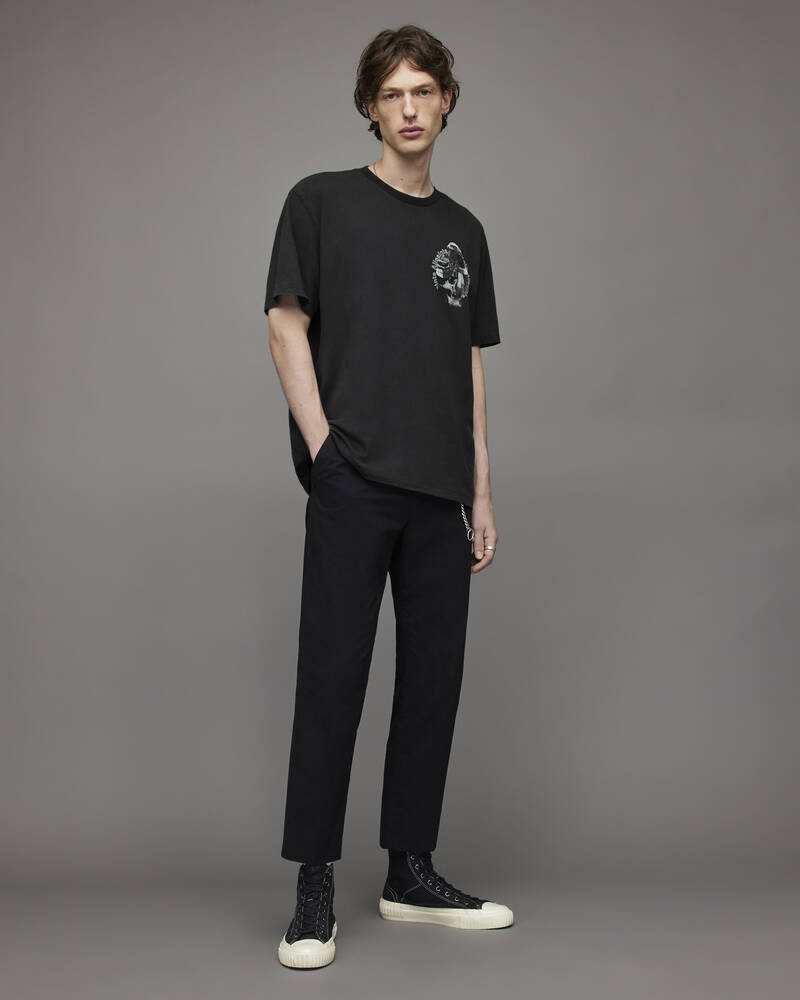 Allsaints Quill Crew T-shirt Herr Svarta | SE.MG027X-162