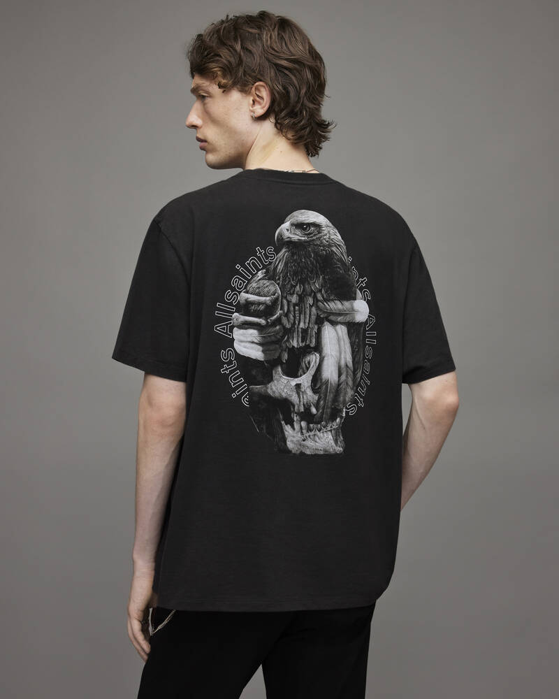 Allsaints Quill Crew T-shirt Herr Svarta | SE.MG027X-162