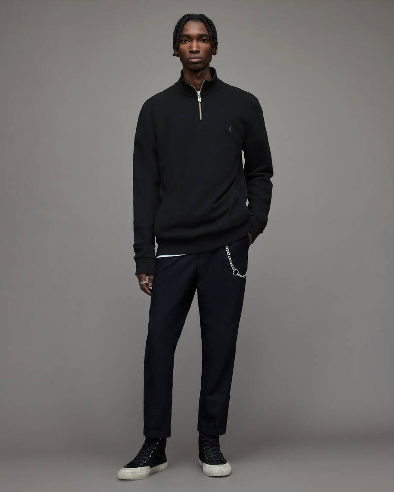 Allsaints Raven Half Zip Funnel Neck Tröjor Herr Svarta | SE.MF075R-451