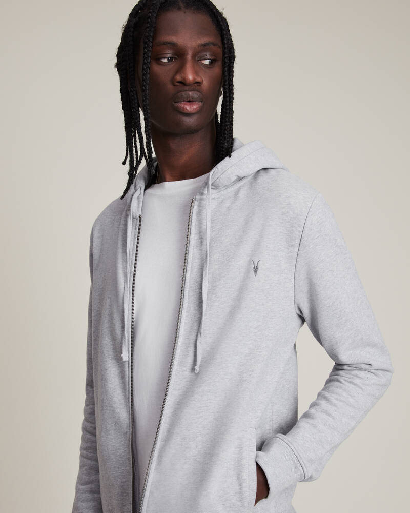 Allsaints Raven Zip Hoodie Herr Grå | SE.MF047K-107