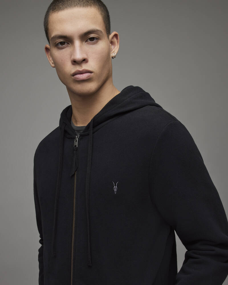 Allsaints Raven Zip Hoodie Herr Svarta | SE.MF047K-5