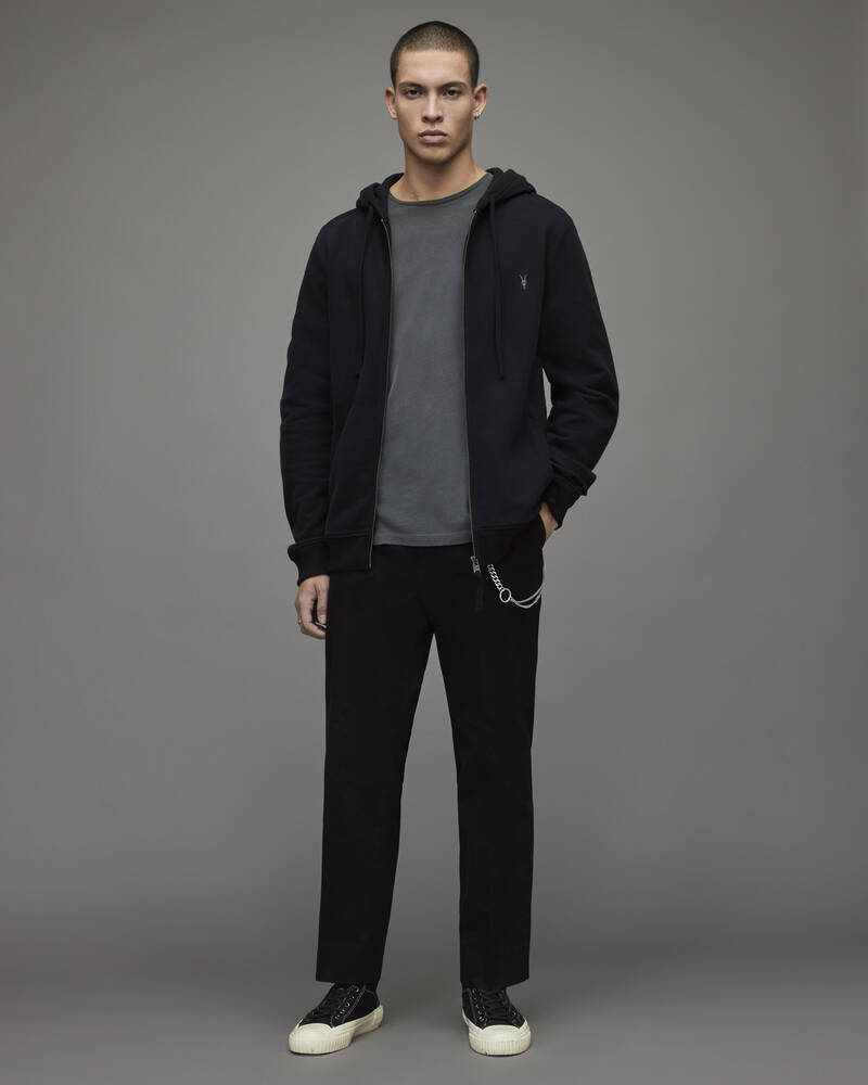 Allsaints Raven Zip Hoodie Herr Svarta | SE.MF047K-5