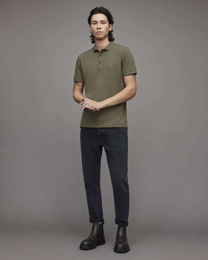 Allsaints Reform Korta Sleeve Shirt Piketröja Herr Gröna | SE.MD213X-3357