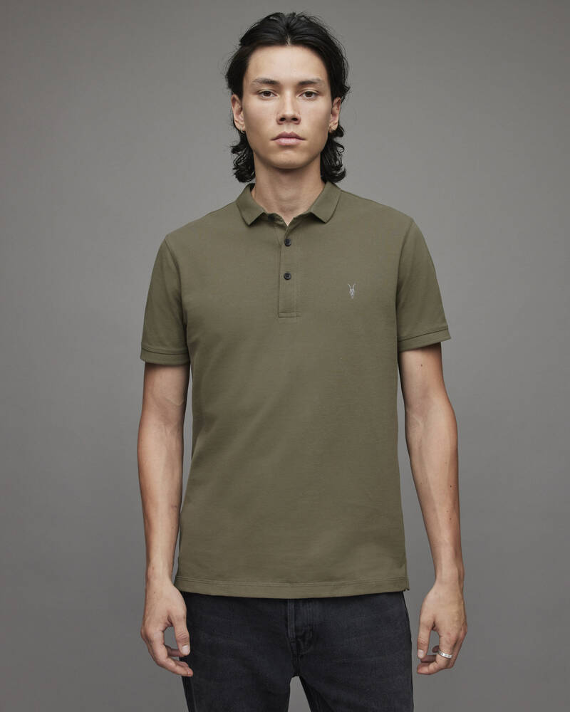 Allsaints Reform Korta Sleeve Shirt Piketröja Herr Gröna | SE.MD213X-3357