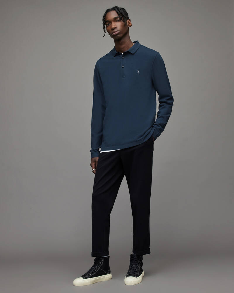 Allsaints Reform Long Sleeve Shirt Piketröja Herr Mörkblå | SE.MD216X-6727