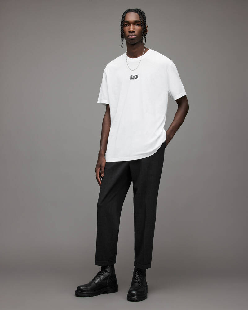 Allsaints Refract Crew T-shirt Herr Vita | SE.MG286X-437