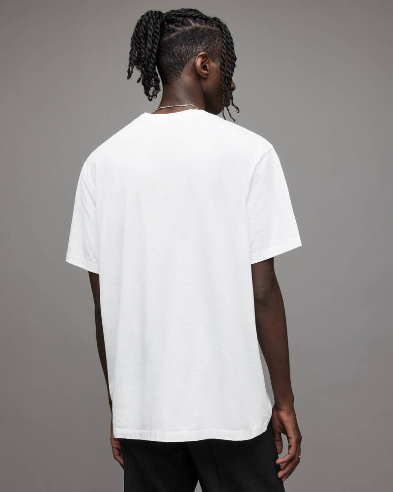 Allsaints Refract Crew T-shirt Herr Vita | SE.MG286X-437