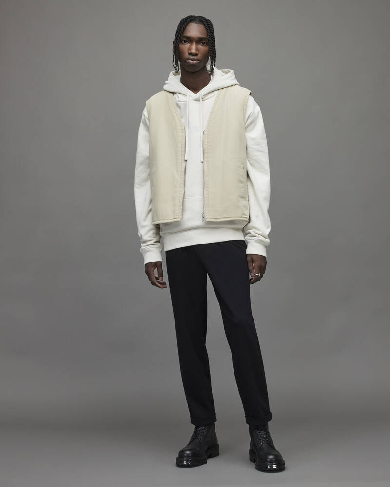 Allsaints Refract Pullover Hoodie Herr Fogged Ecru | SE.MG037X-7729