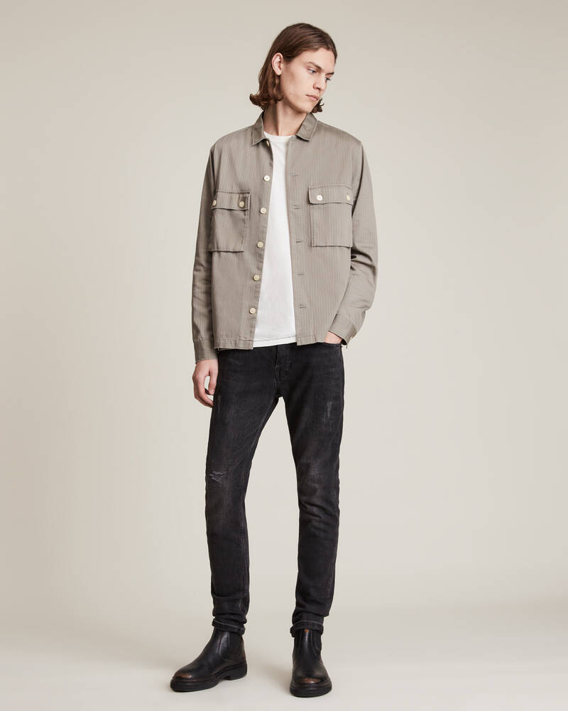 Allsaints Rex Slim Jeans Herr Svarta | SE.ME068W-162