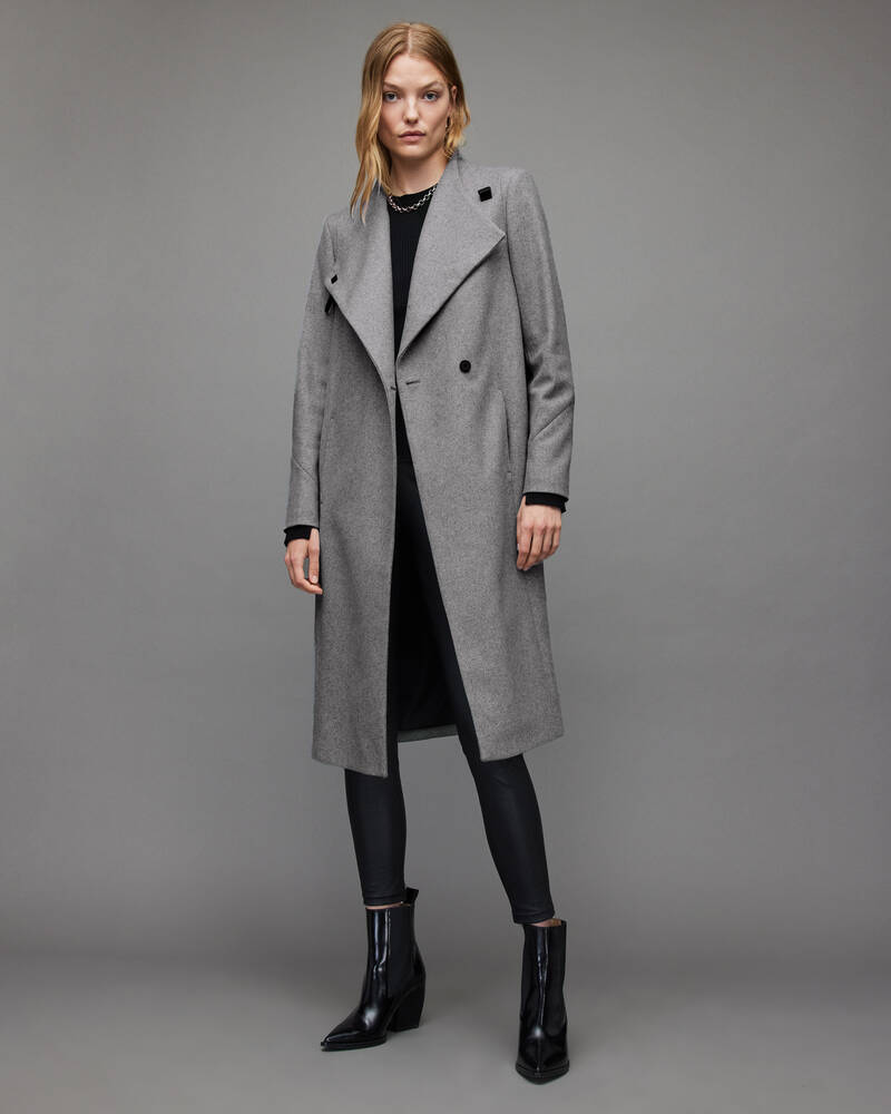 Allsaints Riley Ull Cashmere Blend Rockar Dam Grå | SE.WO036X-7