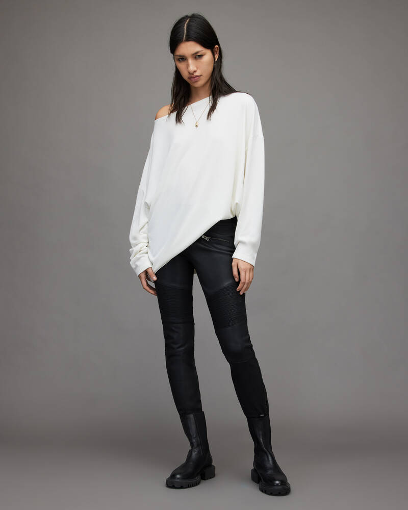 Allsaints Rita Oversized T-shirt Dam Vita | SE.WM020N-4068