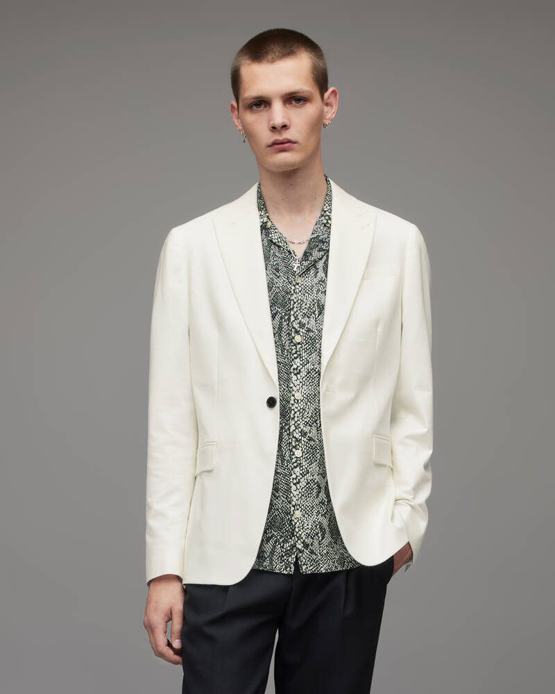 Allsaints Row Blazer Jacka Herr Beige Vita | SE.MJ069X-5875