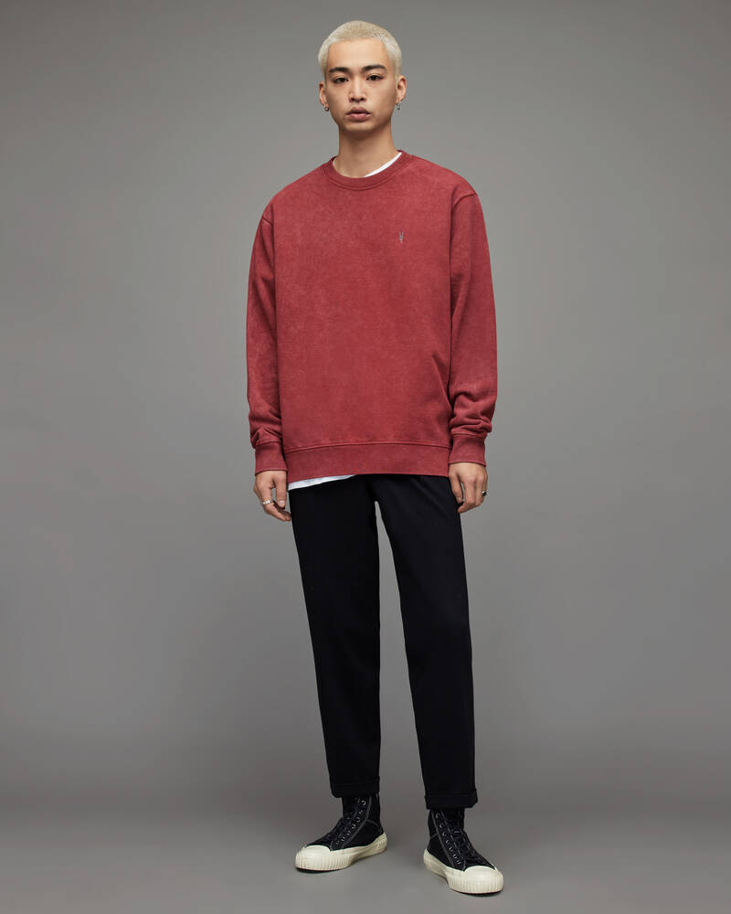 Allsaints Saka Crew Tröjor Herr Röda | SE.MF068X-7855