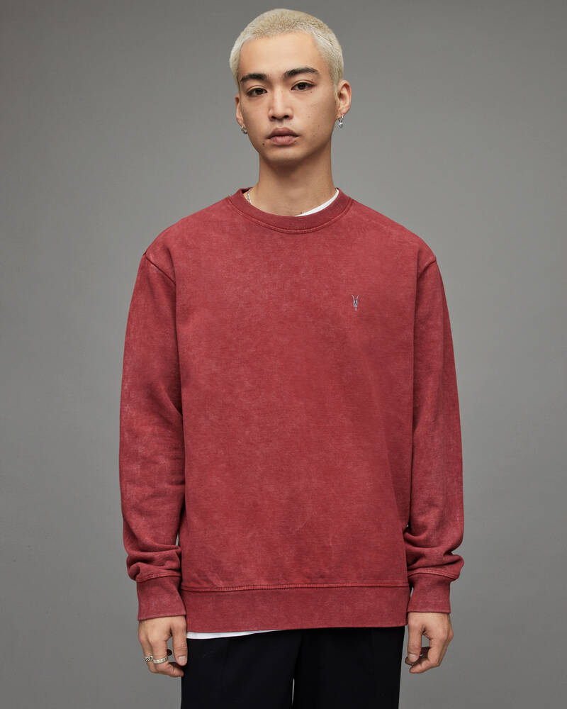 Allsaints Saka Crew Tröjor Herr Röda | SE.MF068X-7855