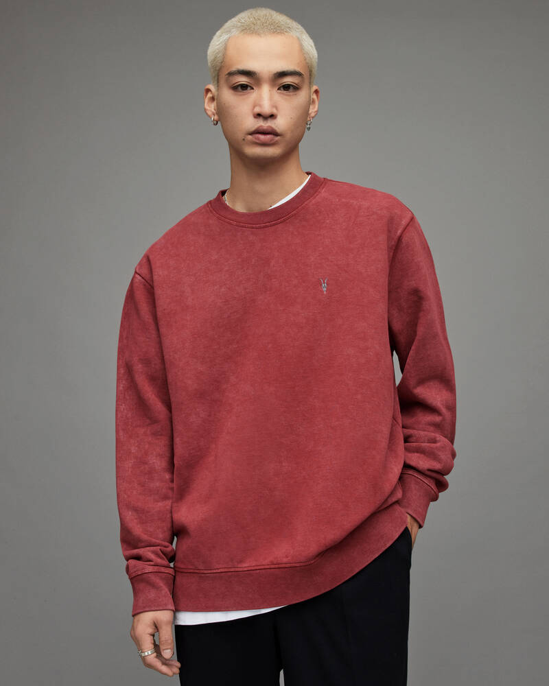 Allsaints Saka Crew Tröjor Herr Röda | SE.MF068X-7855