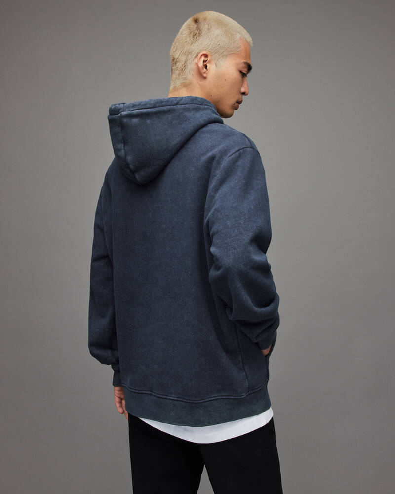 Allsaints Saka Pullover Hoodie Herr Blå | SE.MF017X-7821