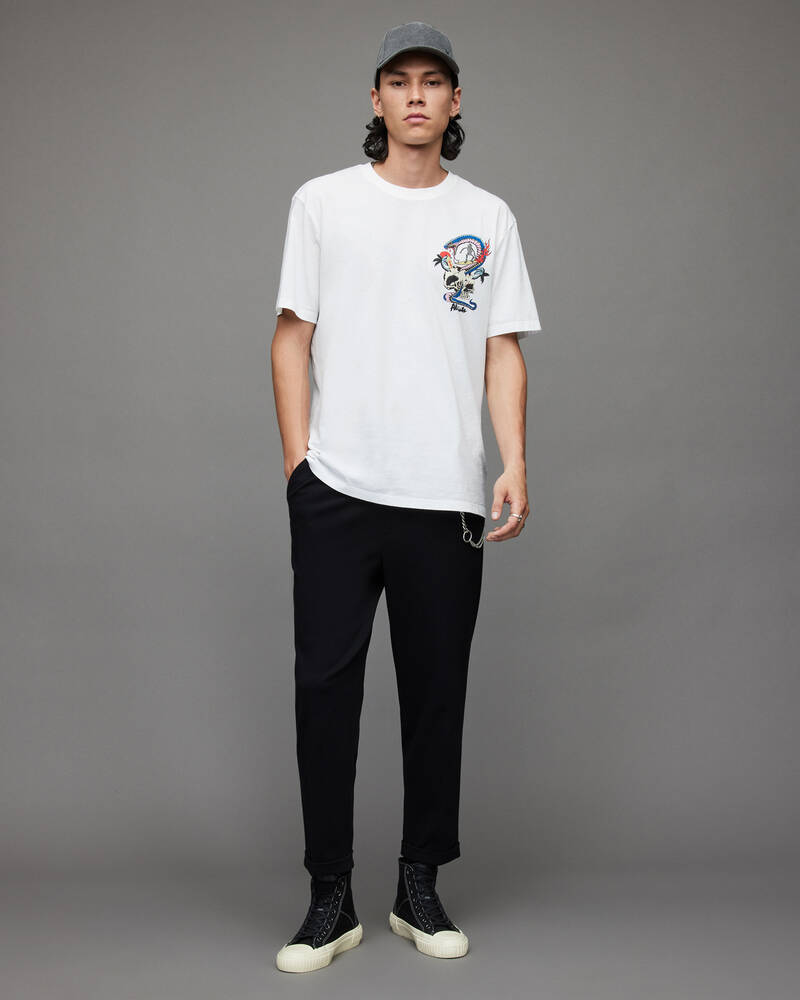 Allsaints Snakepit Crew T-shirt Herr Vita | SE.MG219W-437