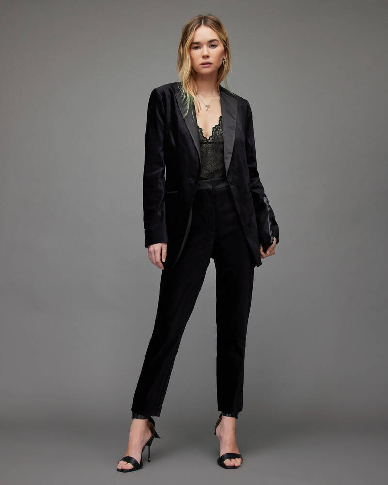 Allsaints Sofia Velvet Blazer Jacka Dam Blå | SE.WT033X-3867