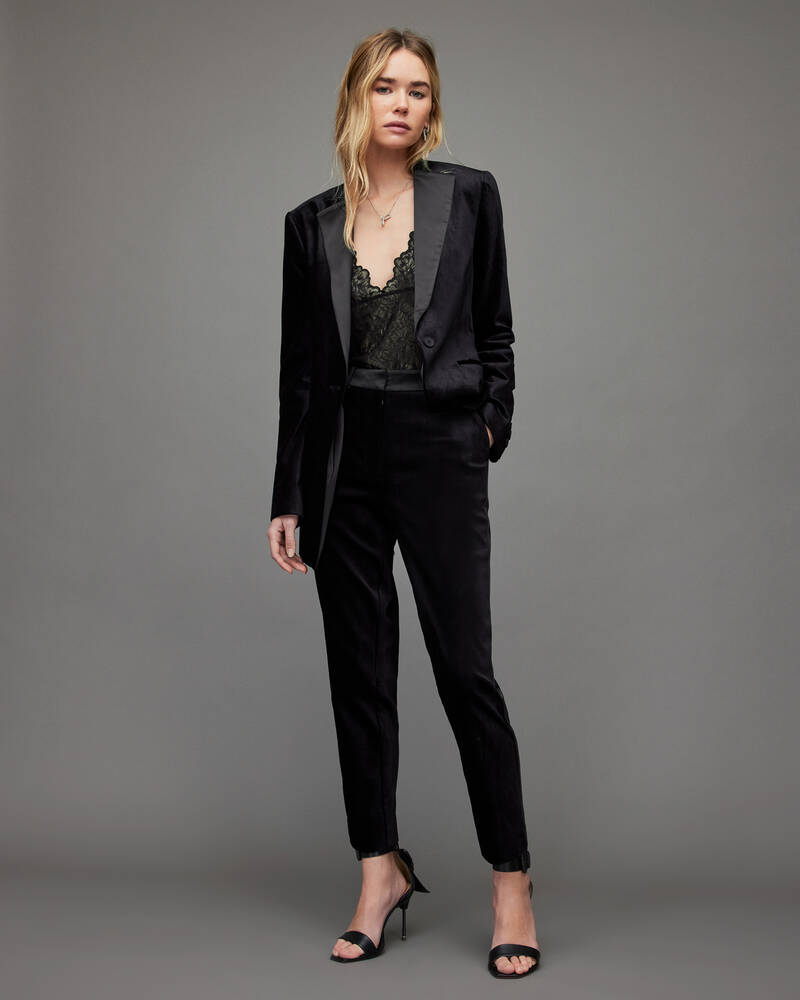 Allsaints Sofia Velvet Blazer Jacka Dam Blå | SE.WT033X-3867