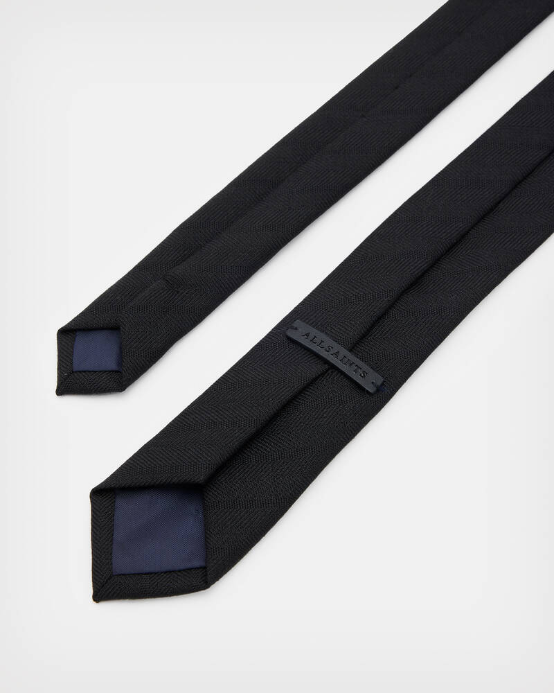 Allsaints Solid Slim Tie Tailoring Herr Svarta | SE.MU618X-5