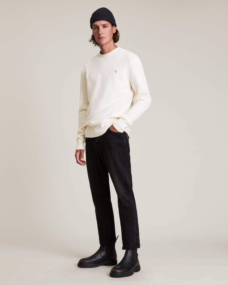 Allsaints Statten Crew Jumper Stickat Herr Grå Bruna | SE.MK019V-6968