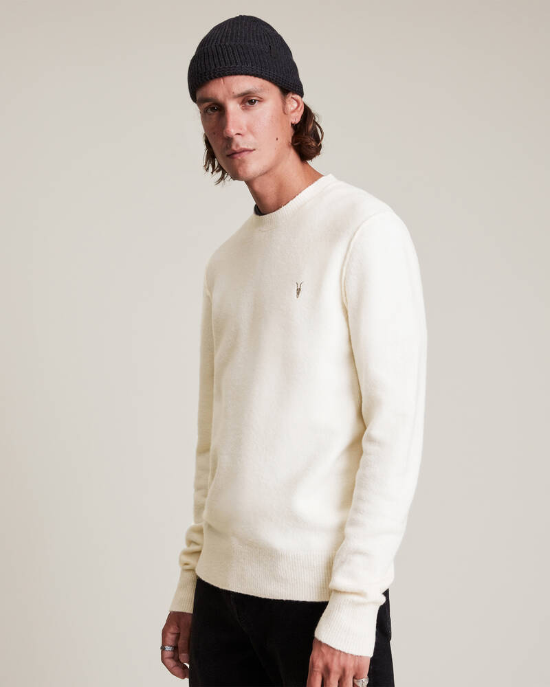 Allsaints Statten Crew Jumper Stickat Herr Grå Bruna | SE.MK019V-6968