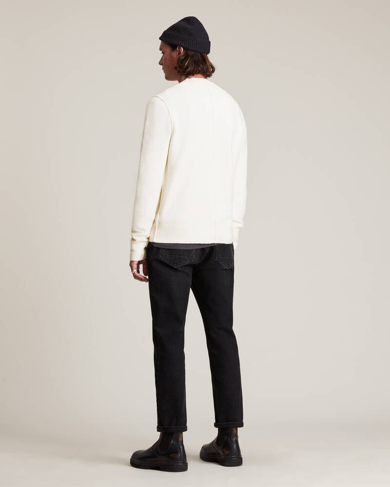 Allsaints Statten Crew Jumper Stickat Herr Grå Bruna | SE.MK019V-6968