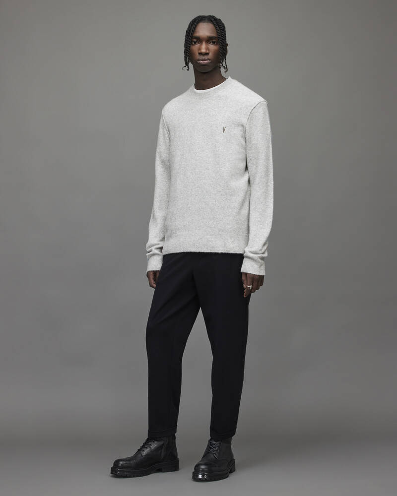 Allsaints Statten Crew Jumper Stickat Herr Grå | SE.MK181X-7152