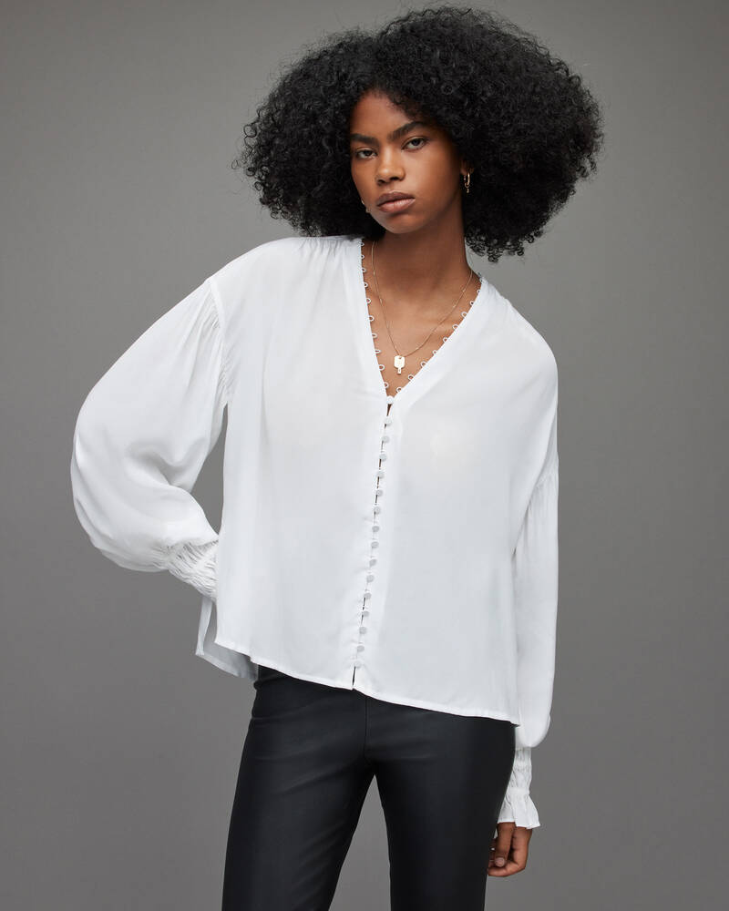 Allsaints Stella Blouse Blast Dam Vita | SE.WM235X-203