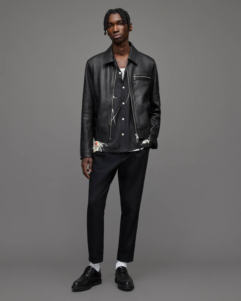 Allsaints Tallis Cropped Slim Långbyxor Herr Svarta | SE.MM062V-5